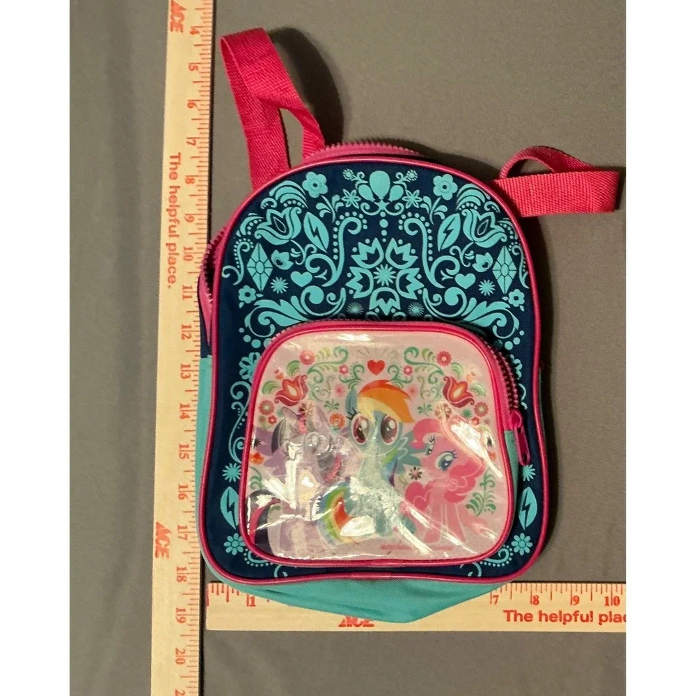 My Little Pony Mini Backpack Blue Pink Rainbow Dash Pinkie Pie Kids Bag